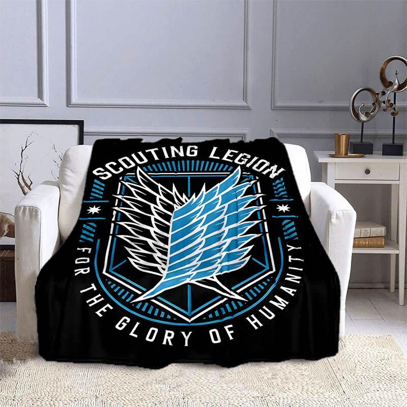 Attack On Titan Wings of Liberty Anime Blanket Soft Cozy Blanket Flannel Blanket Kids Blanket Home Travel Blanket Gift