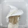 Lolita Goth Rose White Burgundy Hat for Women Multi-color Original Pointed Witch Hat Halloween Wizard Hats