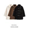 Kaslead New Women Clothes Western Style Fashion Fur Integrated Turtleneck Double-Breasted Mid-Length Fur Outerwear