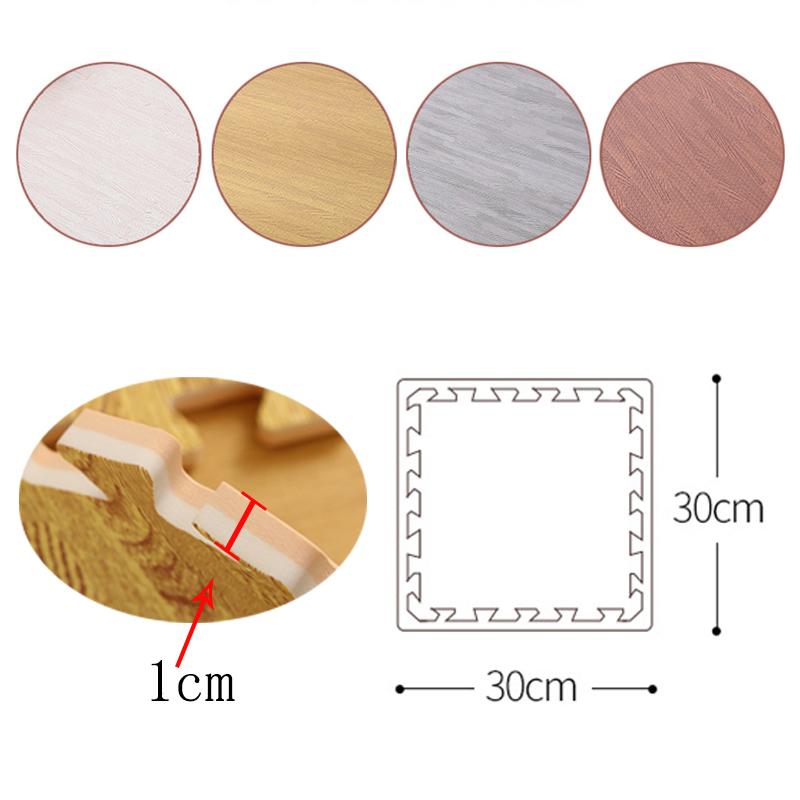 Wood Grain Puzzle Floor Foam Carpet Bedroom Splicing Mat  Baby Play Mat Interlocking Exercise Tiles