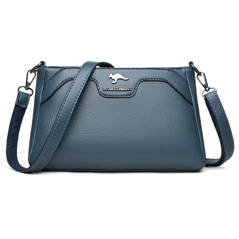 

Шкірзамінник Сумка для жінки середнього віку Жіноча на плече Crossbody Маленька квадратна сумка синій