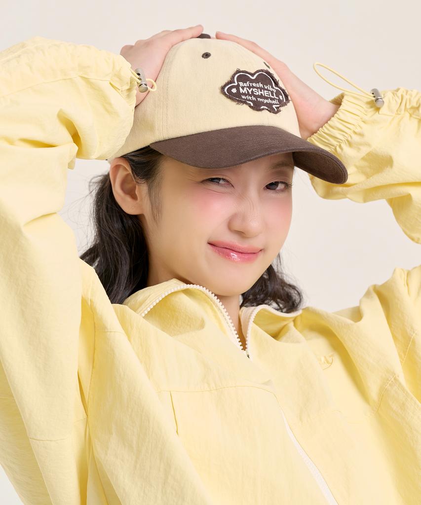 MYSHELL Applique Two-Tone Peach Ball Cap_20212Cp