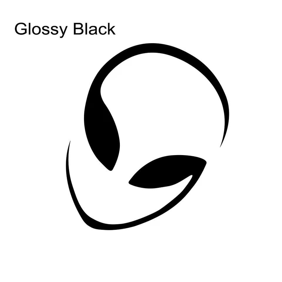 2Pcs Alien Head Vinyl Stickers, Glow In Dark/Glossy Black/Colorful Laser, Car Window Laptop Motorcycle Personalized Decals чёрный