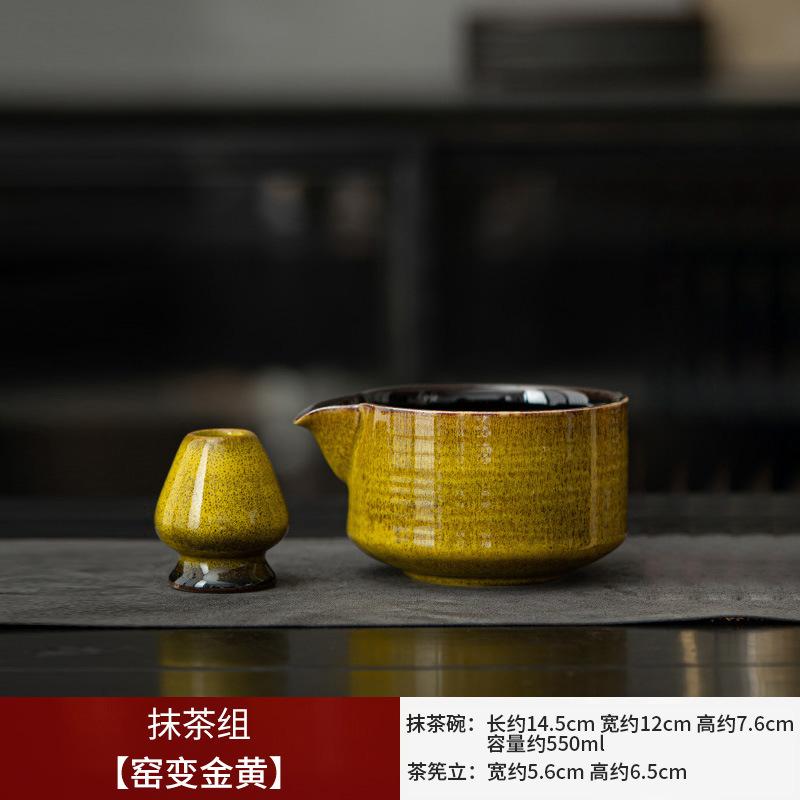 2 Stück Neues Keramik-Matcha-Schalen-Set Mit Ausgießnase Wiederverwendbarer Tee-Besenhalter Lebensmittelgeeignet Handgefertigt Japanische Grüntee-Schale