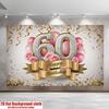 2D planar banner, 1 piece, background decoration photo for 60th birthday party backdrop, polyester banner decoration
