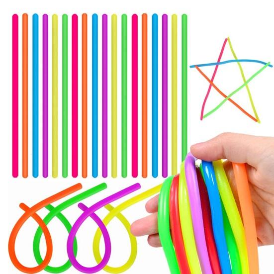 50/100Pcs Colorful Elastic Rope Sensory Toy Kids Adults Stress Anxiety Relief TPR Stretchy Noodle Fidget String Toy Party Favors