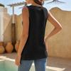 Womens Sleeveless Tank Tops Summer V Neck Linen Shirts Lace Boho Vacation Blouse Clothes