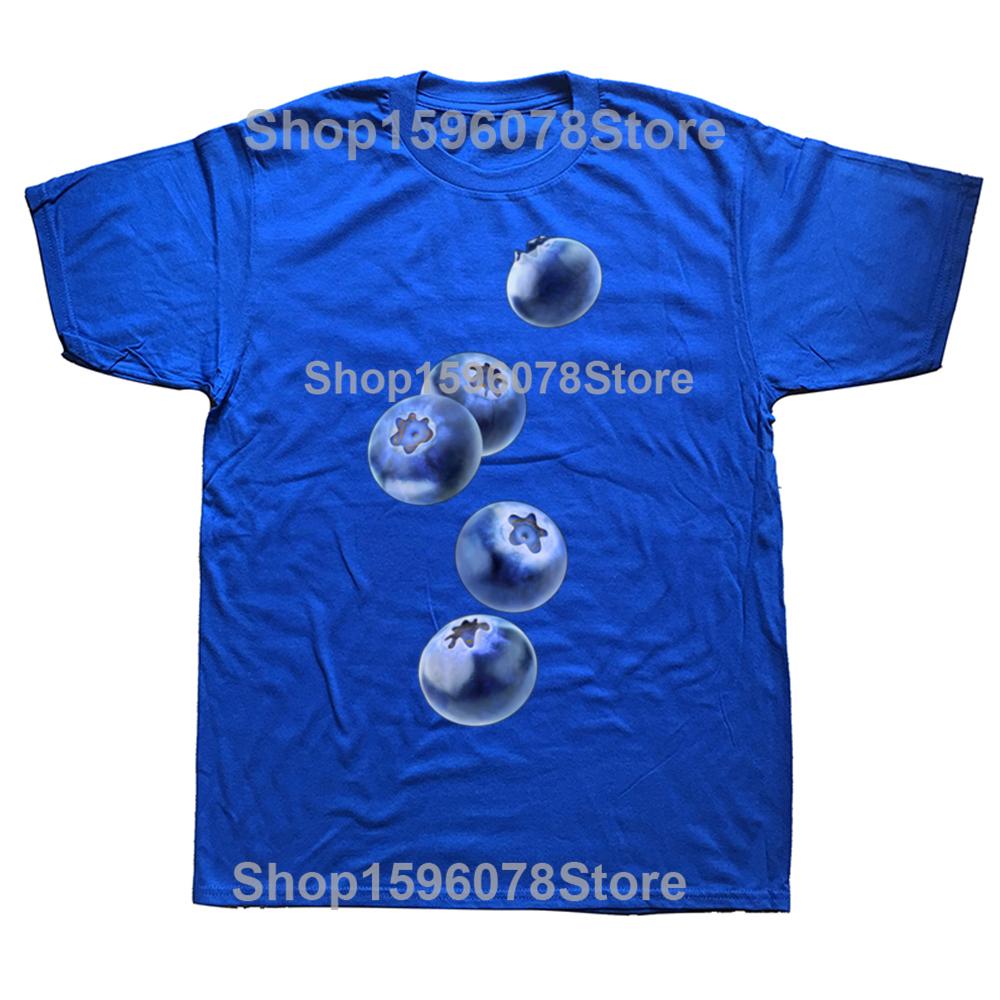 Y2k Kawaii Blueberries Graphic Printed Girly Summer Women Men Gothic Harajuku Tee Vintage T-shirt Emo Cotton Loose Blueberry Top