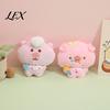Schoolbag Decoration Charm Cartoon Pig Plush Pendant for Backpacks, Stuffed Animal Bag Fluffy Key Ring with Ball Chain, Decorative Soft Keychain