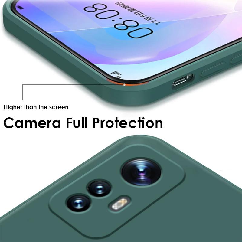 Pouzdro Mi 12 Mi12 12X 12S Lite Ultra Pro čtvercový tekutý silikonový měkký kryt pro Xiaomi Mi 12 Mi12 Lite 12X 12S 12 S Ultra Pro 12Pro