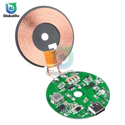 DC 5-12V 20W Kabelloser Ladegerät-Sender-Modul Typ C + Spule QC/PD Standard Schnelllade-Leiterplatte für Mobiltelefon