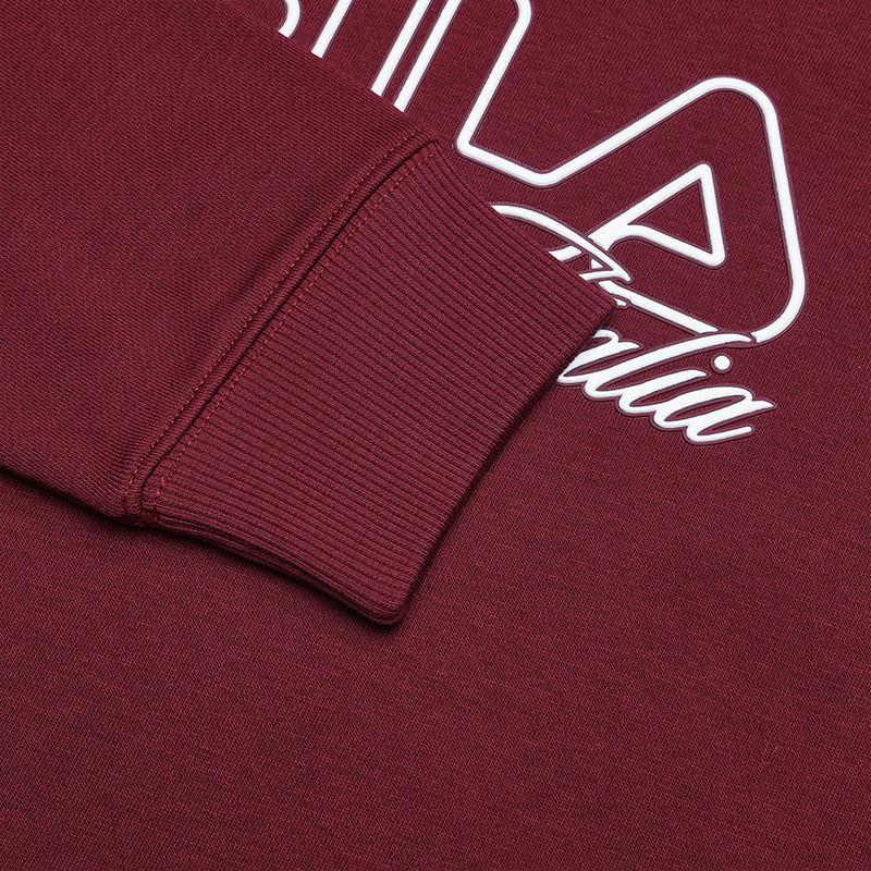 Fila Original Letter Print Comfortable Casual Versatile Hoodie Women Hoodies Rose-Red F11W519207F-WI