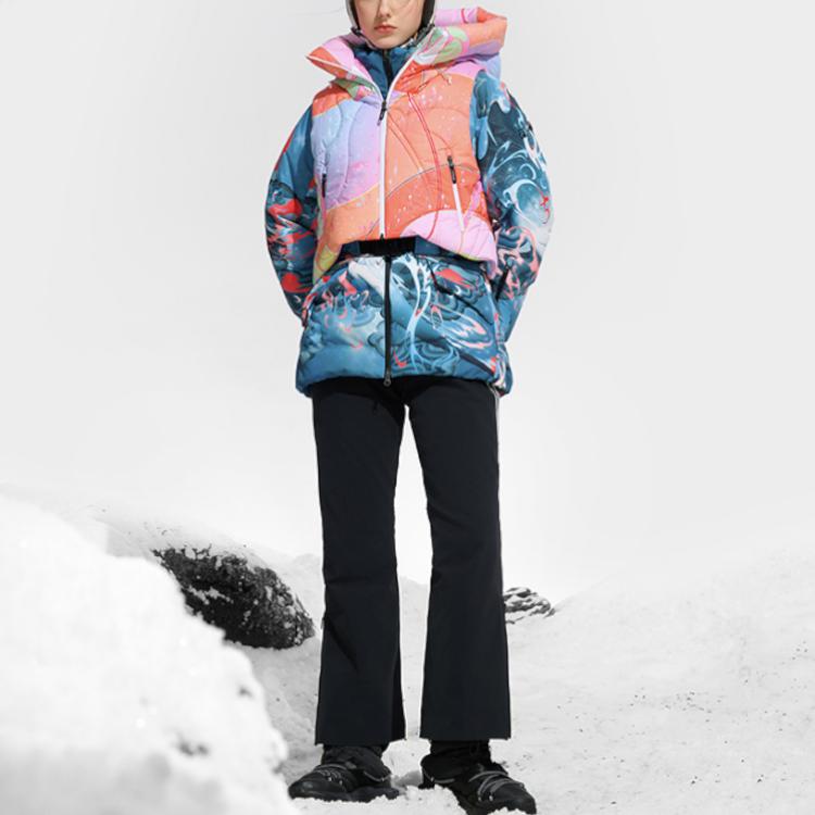 FILA Fashion Versatile Warm Tie-Dye Floral Down Jacket Women Outerwear A11W446910FZA