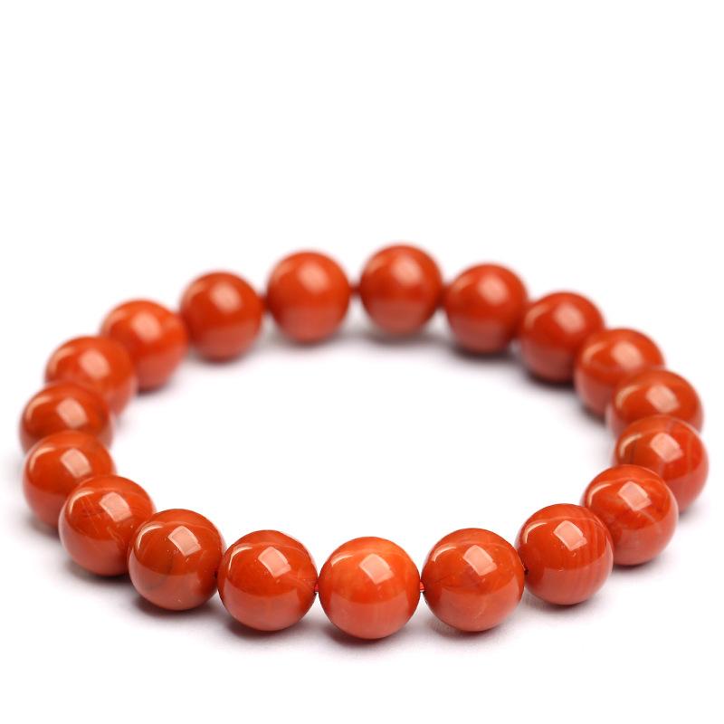 Hongchu Natural Southern Red Agate Scattered Beads Round Beads Persimmon Red Agate Bracelet