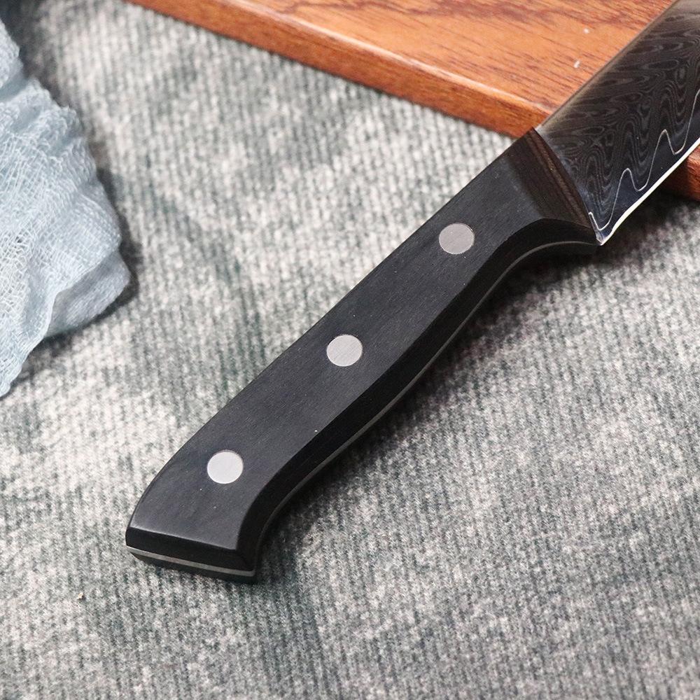4.8 Inch Utility Knife 67-layers Damascus Steel 10Cr15MoV Blade Ebony Handle Paring Fruit Barbecue Slicing Cleaver Kitchen Knife