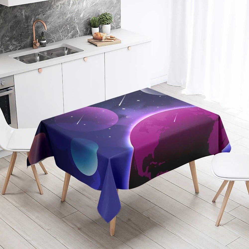 Cartoon Minimalist Starry Sky Tablecloth Waterproof and Oil-proof Rectangular  Restaurant Table Kitchen Decoration