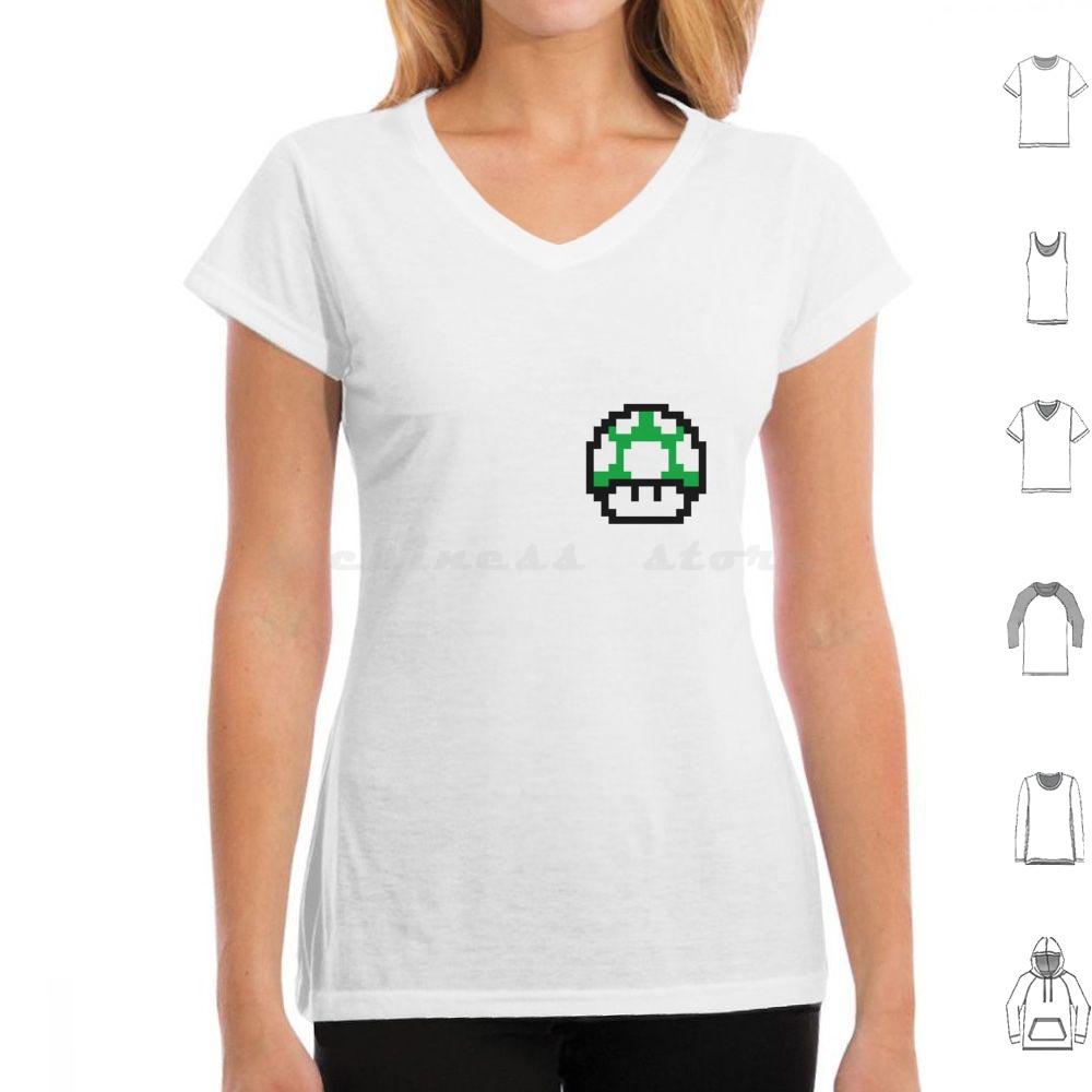 1up8 Bits T-Shirt Herren Damen Kinder 6XL 1up One Up Grün Spiel 8 Bits Retro-Spiel Retro-Pilz