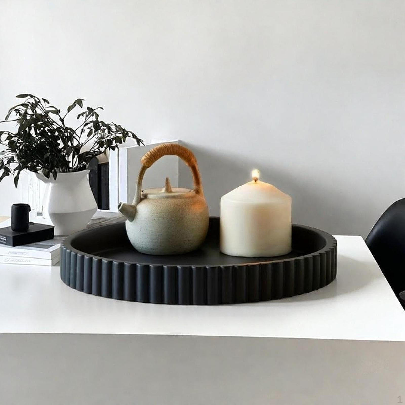 

Круглый поднос для декора кофейного столика, центральный элемент, элегантные сервировочные подносы, офис