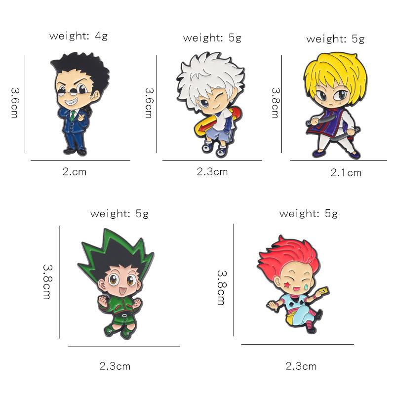 Hunters Enamel Pin Custom GON Killua Kurapika Leorio Hisoka Brooch Lapel Badge Anime Jewelry Gift for Fans