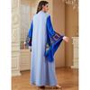 Dubai Southeast Asia Clothes Loose Robe Contrast Color Sequined Embroidered Middle East Formal Dress Dress Dubai Dress