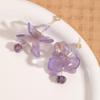 Silver Needle Purple Diamond Flower Earrings - Romantic & Fresh Fairy Style Accessories