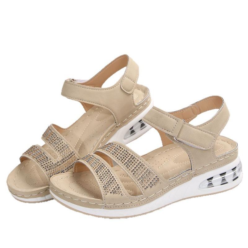 Women’s Sequin Platform Wedge Sandals, Stylish Summer Open Toe Slides