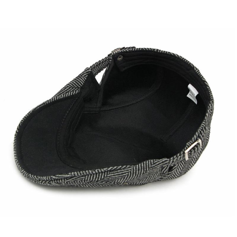 Men's Herringbone Wool Blend Newsboy Cap Vintage Flat Cap for Casual/Cool Weather (5 Color Options)