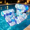 New Inflatable Water Hammock with Armrests PVC Floating Lounger Sofa for Adults Summer Print Pool Float Inflatable Lounger