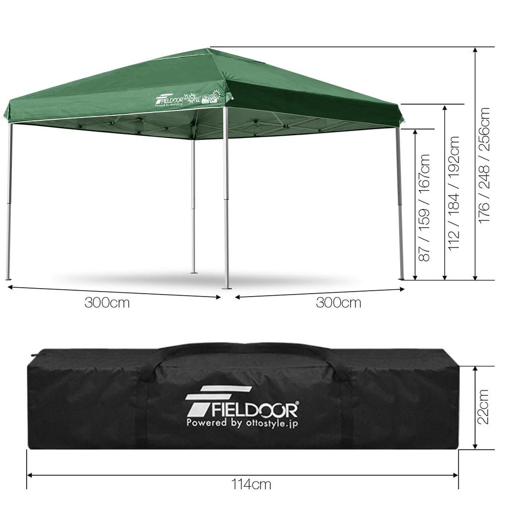 FIELDOOR Carpa de lona fácil de instalar G03 Fácil de montar Rápida Muchas piezas opcionales se venden por separado Altamente resistente al agua Revestimiento de plata Protección UV