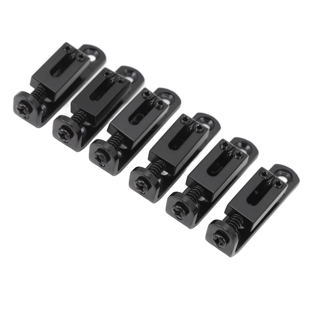6PCS Guitar Bridge Saddle Split Type Zinc Alloy Electric Guitar Saddle Replacement Black