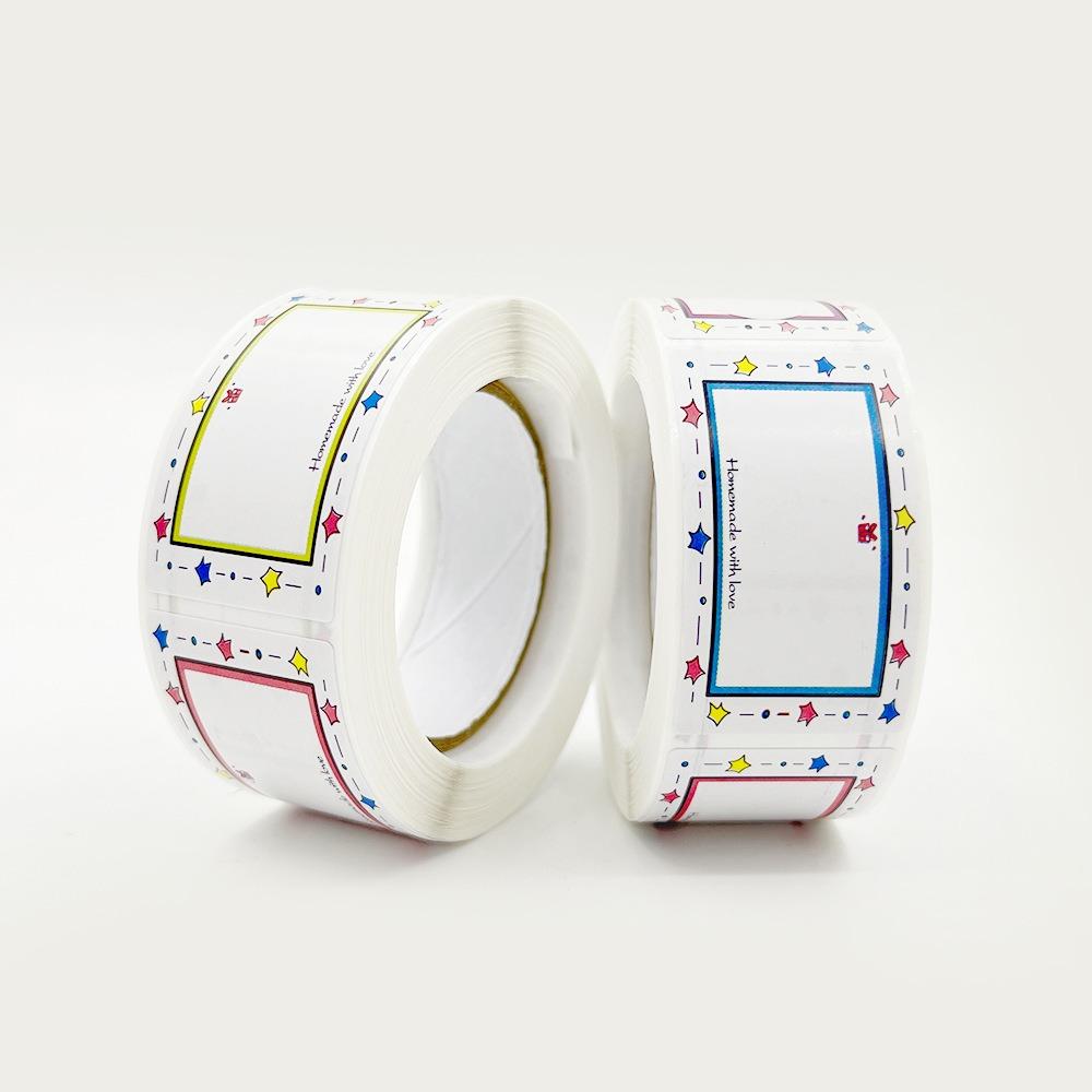250Pcs/Roll Color Border Adhesive Label Handwritten Seasoning Jar Label Date Stickers  Refrigerator