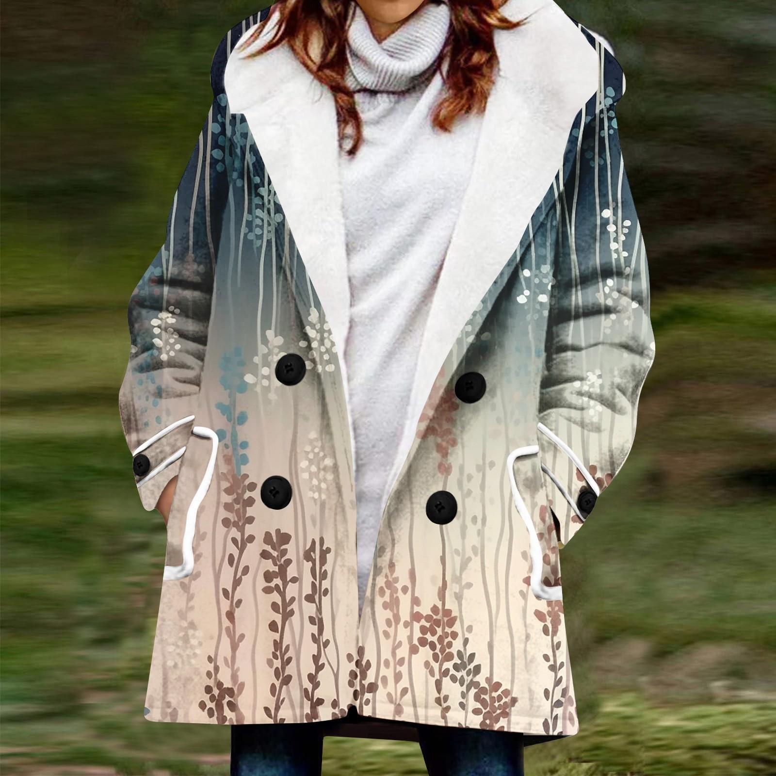 

Жіноче зимове пальто. Тепла куртка з волохатим пухом і гудзиками S