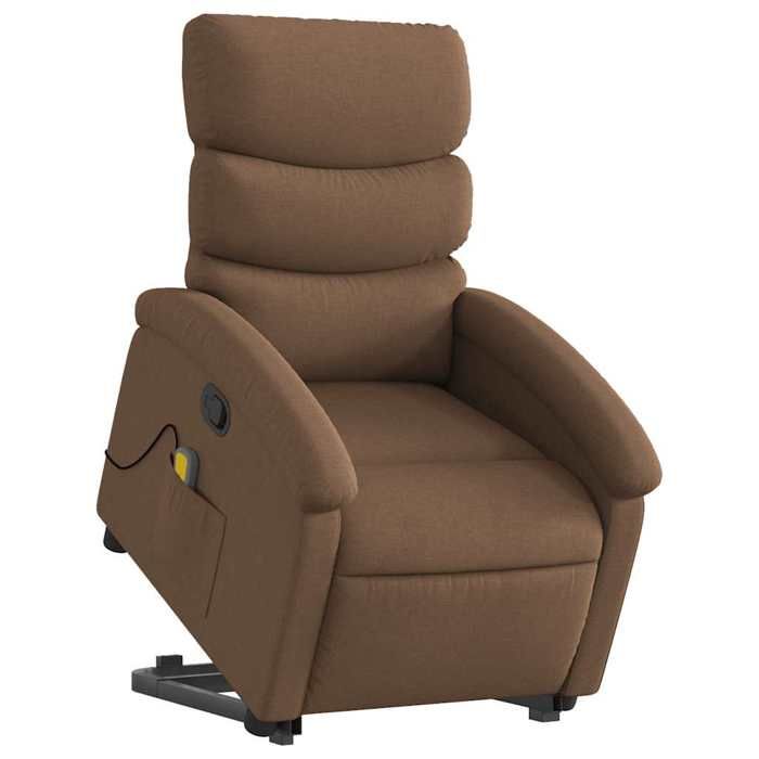 VidaXL Reclining Massage Armchair Brown Fabric 3203994
