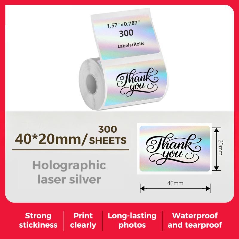 Laser Print Self Adhesive Thermal Label Roll 40x20mm 1 Roll Compatible with M110 M120 M200 M220 Munbyn Printers