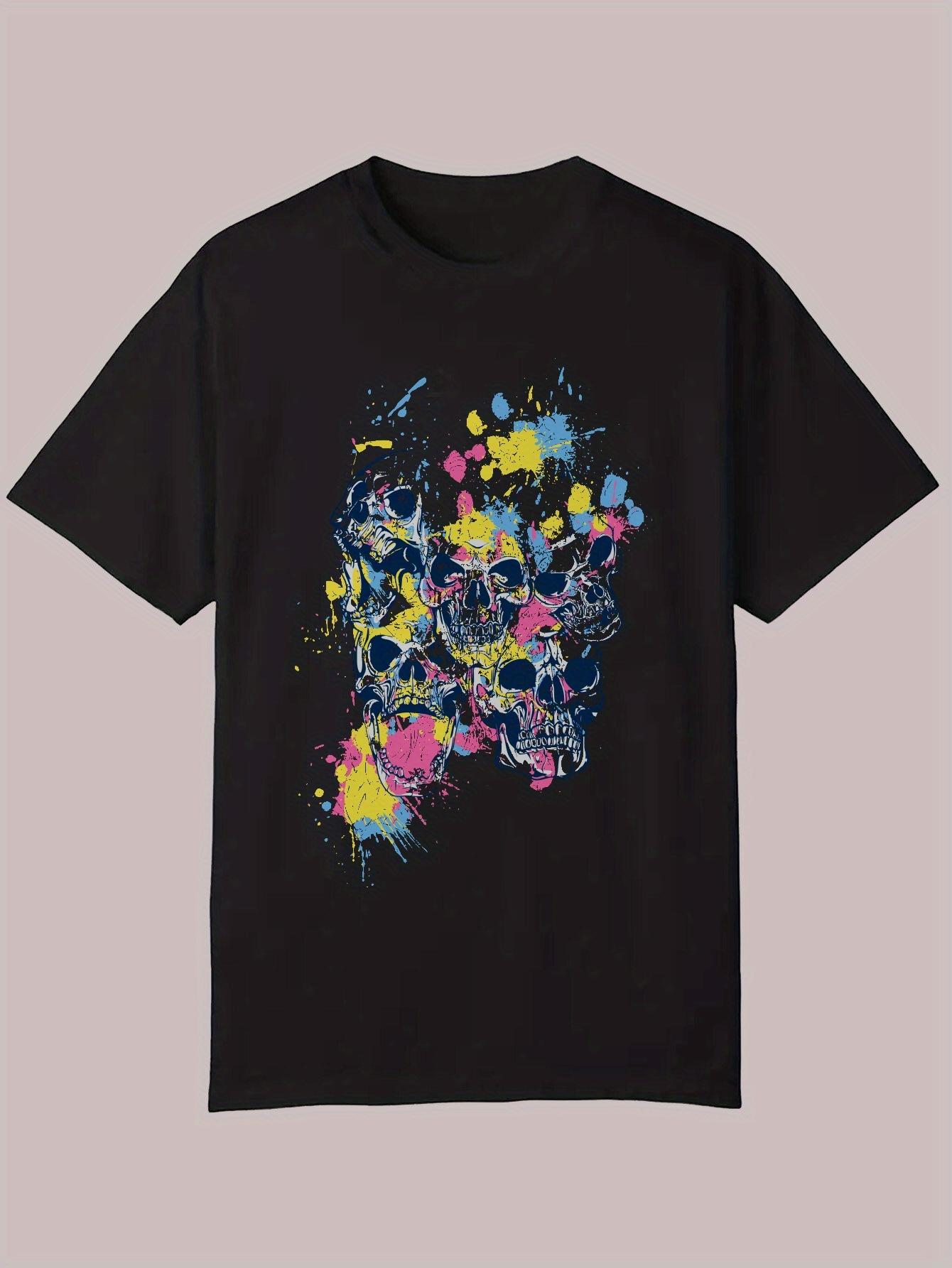 Casual Summer Graphic T-shirt - Skull Design M