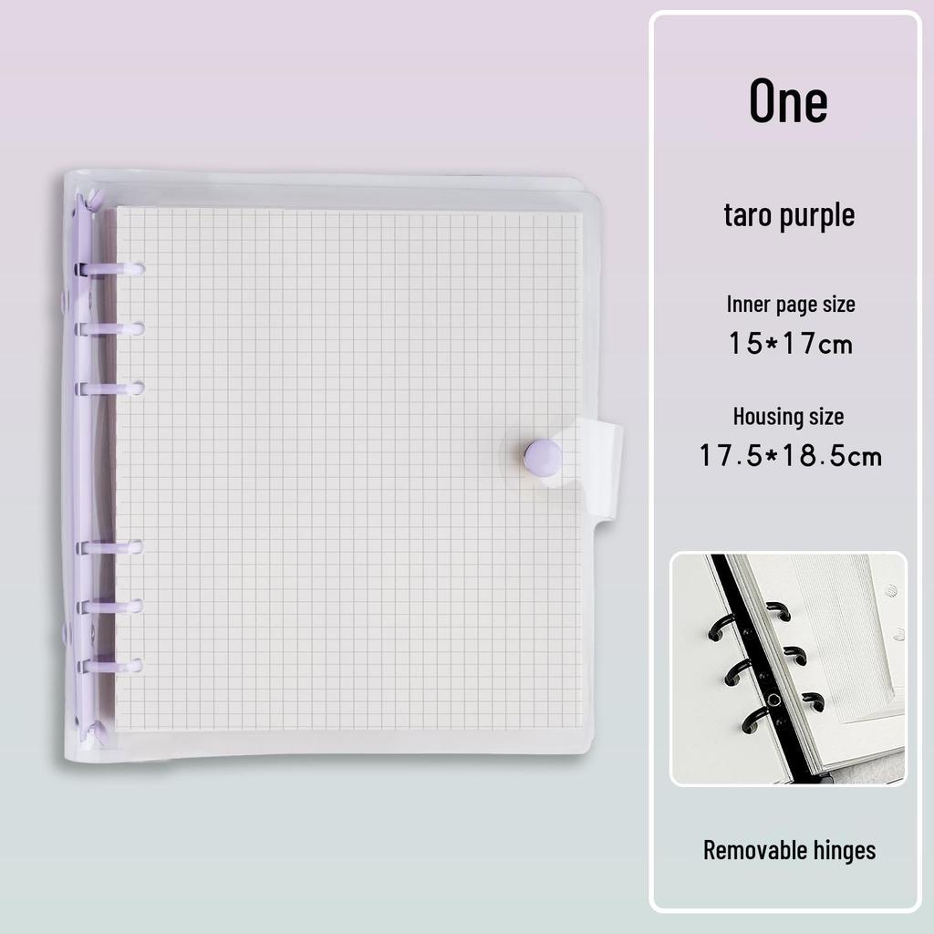 Soft Leather Ring-Bound Planner with Detachable Buckle - Square, Thickened, Grid or Blank Pages