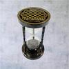 Chess Theme Sand Timer  Brass Hourglass with Black Sand Decorative Timer for Game Table  Home Decor