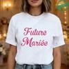 Team De La Mariée Future French Bachelorette EVJF Party T-shirts  Bridal Shower Wedding Tops with Bride Silhouette Print Blouses