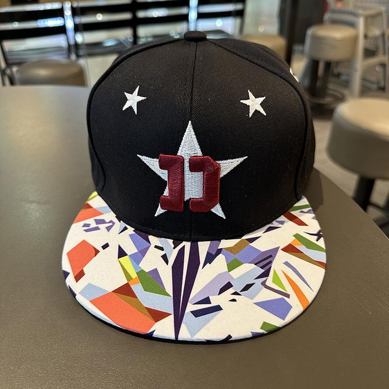 Hip hop hat big head circumference spring and autumn flat edge hat women s baseball cap American sun hat hard board hat summer L чёрный
