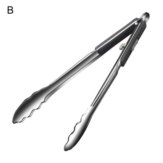 Useful Sturdy Construction Hanging Hole Lightweight Food Serving Grill Food Tongs for Kitchen Grilling Clip