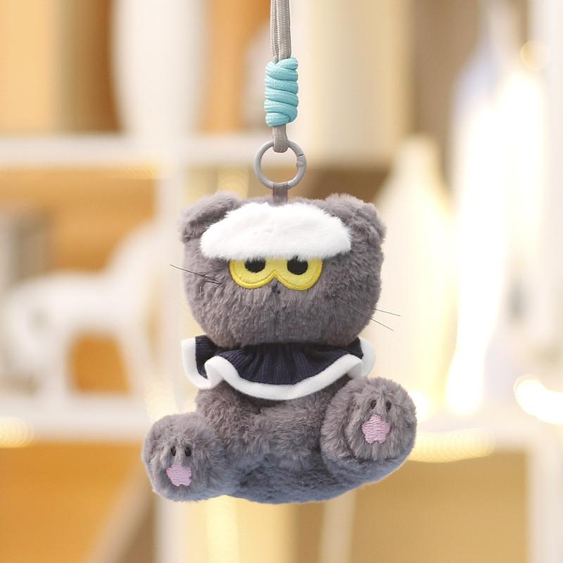 Kwon Ji Yong Plush Cat Keychain With Soft Short Pile For Girls Gift And Bag Decoration