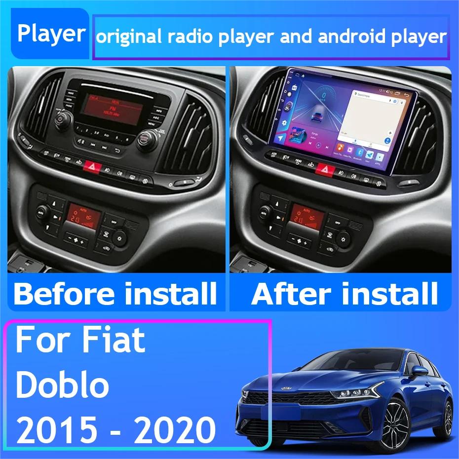 9'' For Fiat Doblo 2015 - 2020 DSP RDS Car Radio Android 14 GPS Navigation Auto Stereo Wifi Bluetooth Multimedia Player