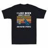 I Like Beer And Cello And Maybe 3 People Vintage Men's T-Shirt Black Navy Tee