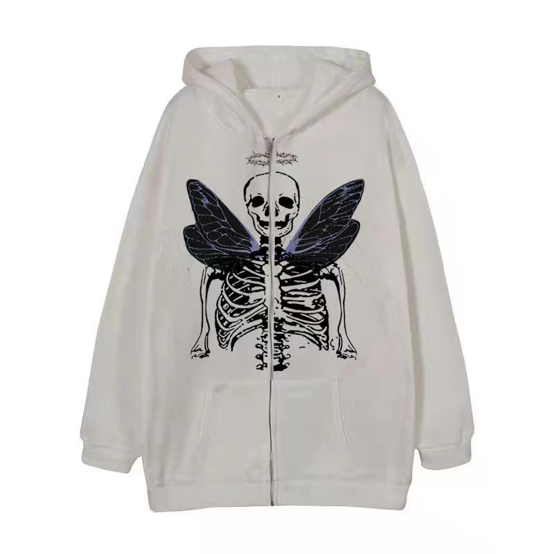 European & American Gothic Butterfly Zipper Hoodie - Autumn/Winter Style