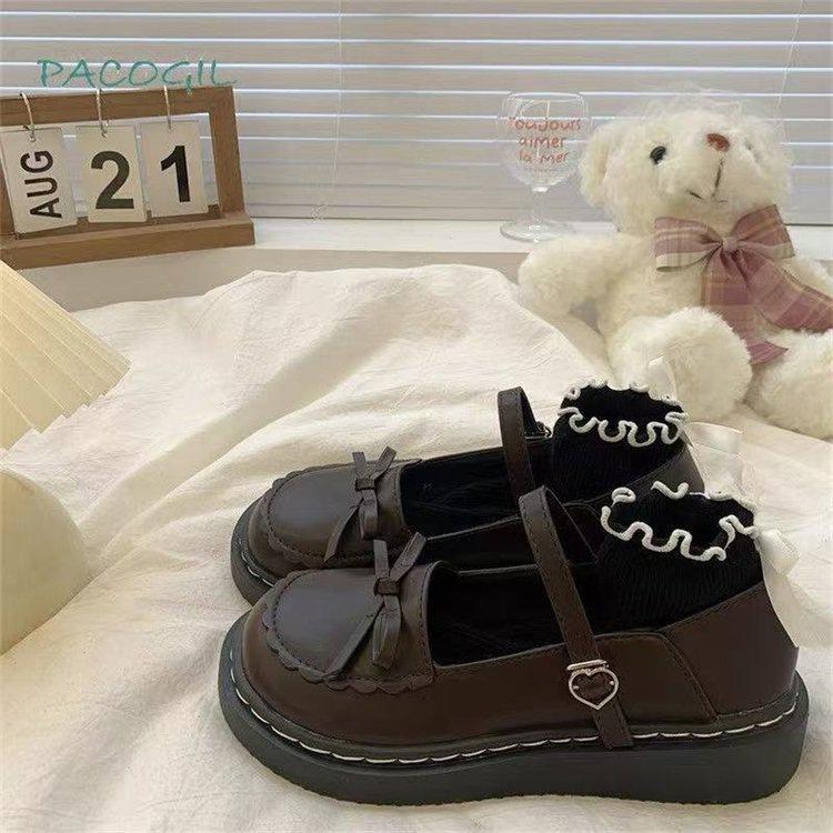 Black flat-soled small leather shoes, new student Lolita Japanese jk Mary Jane single shoes in autumn