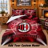 AC Milan Pattern Bedding 3Pcs Set Custom Name, Bed Sheet And Pillowcases For Home Bedroom