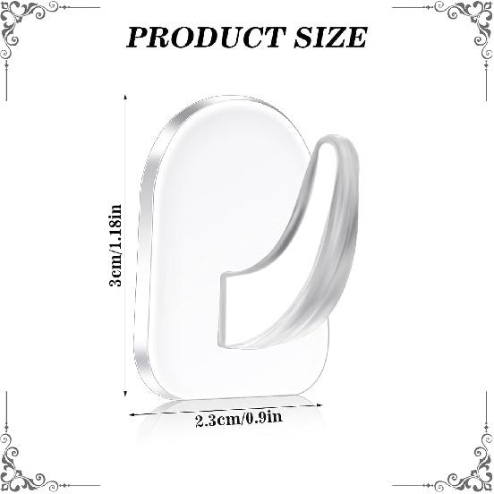 20-Pack Invisible Adhesive Hooks - Heavy Duty Clear Wall Hangers for Bathroom/Kitchen Organization, Damage-Free Removable Hooks for Towels, Utensils