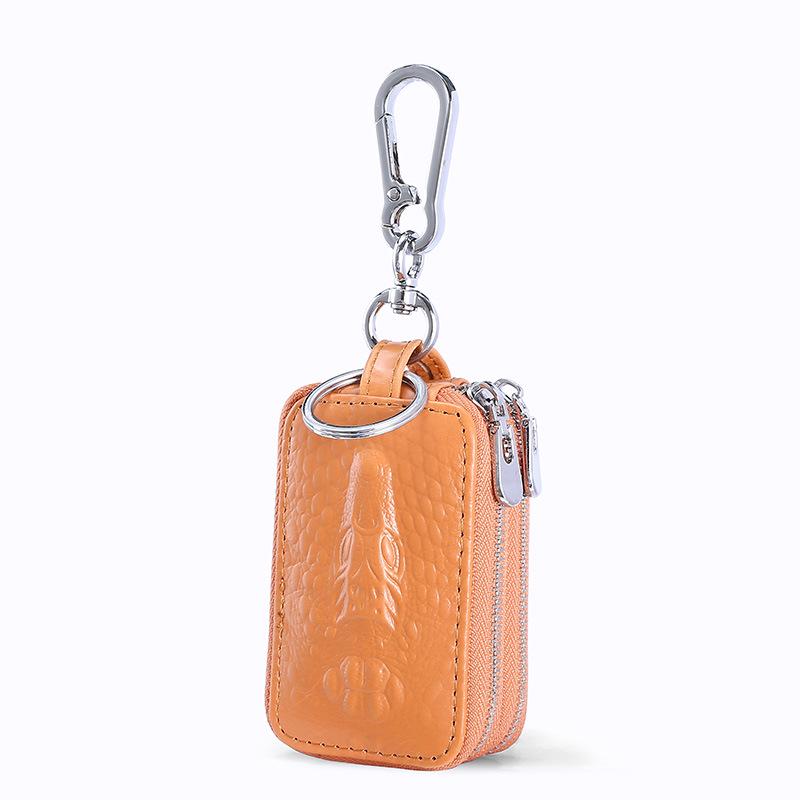 

Мужской чехол для автомобильного ключа из натуральной кожи - сумка из коровьей кожи на молнии с поясным зажимом, универсальная защита