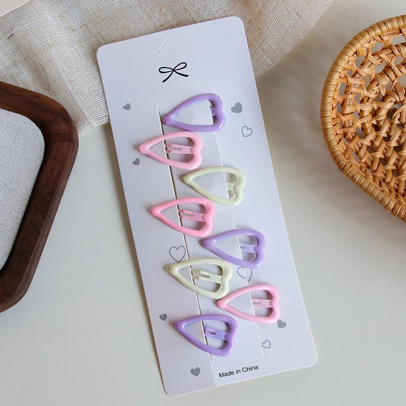 Dopaminfarbene Haarspangen: Süßes Stern- & Herz-BB-Clip-Set für Mädchen & Frauen