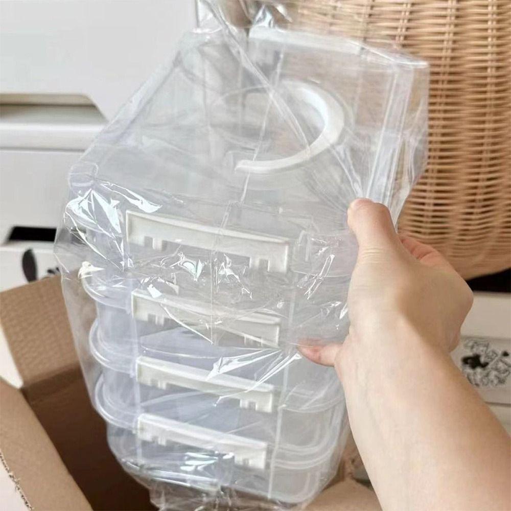 Drawer Table Desk Storage Organizer Multi Layer Transparent Makeup Organizer Box Stackable Plastic Hair Accessories Storage Box
